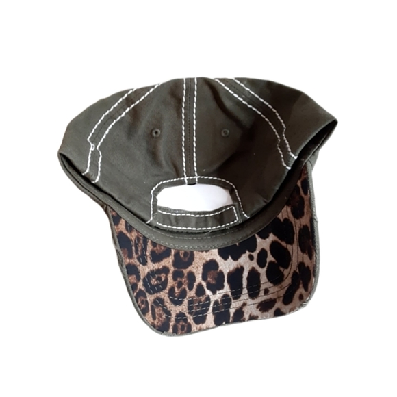 PATRIOTIC HAT WITH LEPOARD PRINT BRIM - Picture 4 of 5